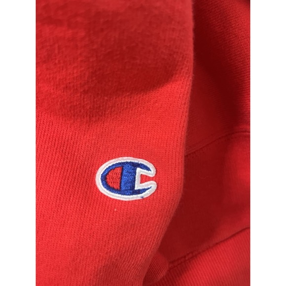 Champion Reverse Weave Hoodie Red Loose Fit Youth‎ Large  D57 - Picture 4 of 5